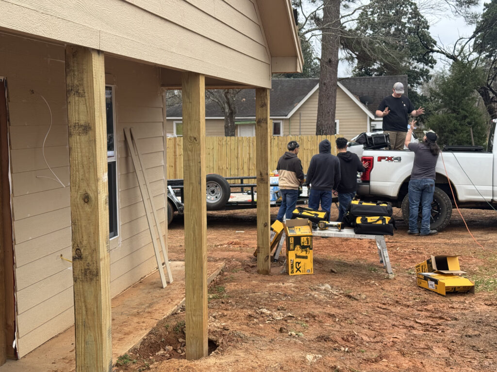 people working on construction project